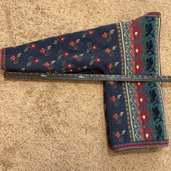 Icelandic Design Wool Cardigan Sweater Floral Buttons Women's Size L - Picture 7 of 7